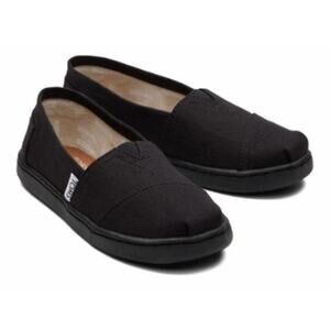 TOMS Unisex Black Canvas Alpargata Shoes Size 5T
